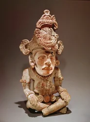 Urn Representing a Seated Deity, Monte Alban, Oaxaca, Period III